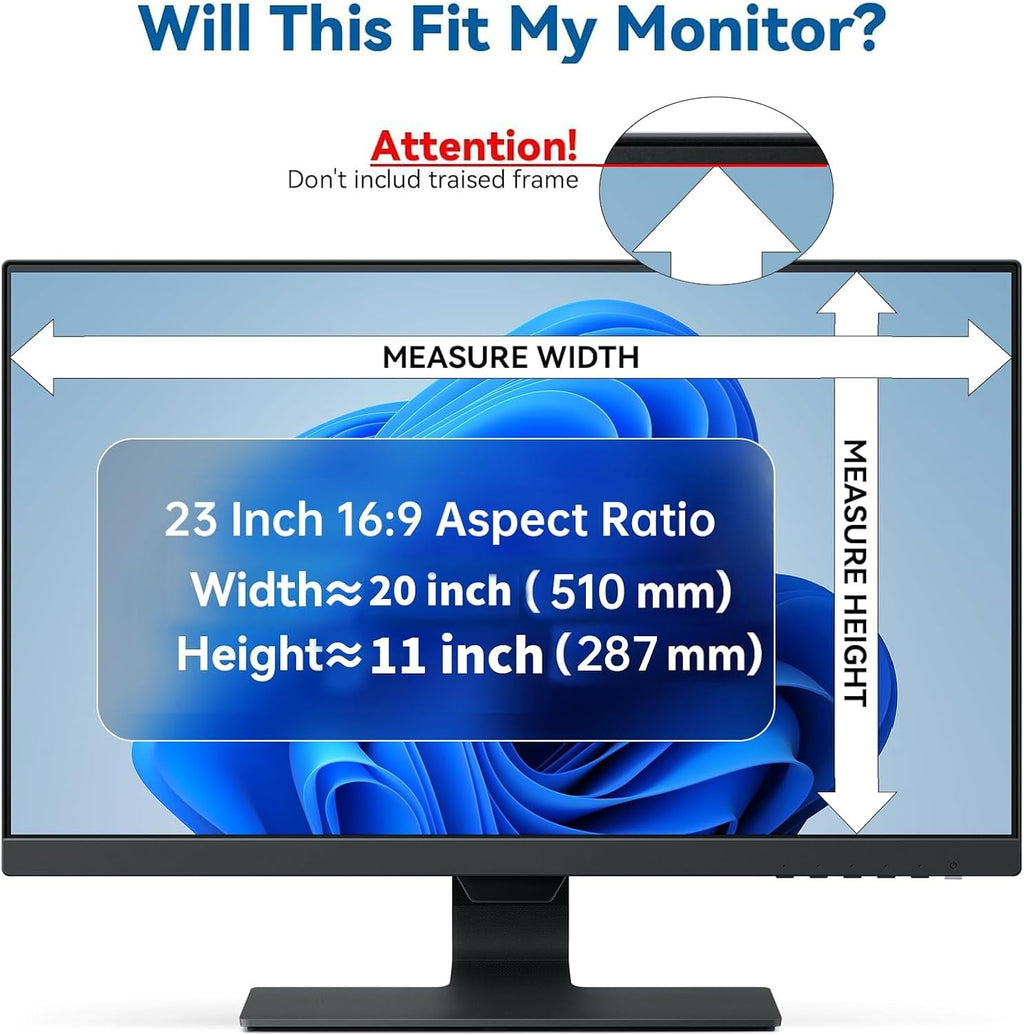 24in Privacy Screen Protector Anti Glare UV Blue Light PC Computer Monitor 16:9