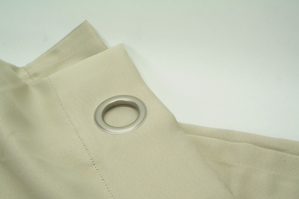 Short Beige Blackout Curtain Solid Putty NoiseReducing Thermal Insulating 46x54"