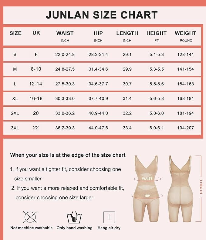 Women Shapewear Bodysuit Shaper V Neck Butt Lifter Full Body Tummy Control MEDIU