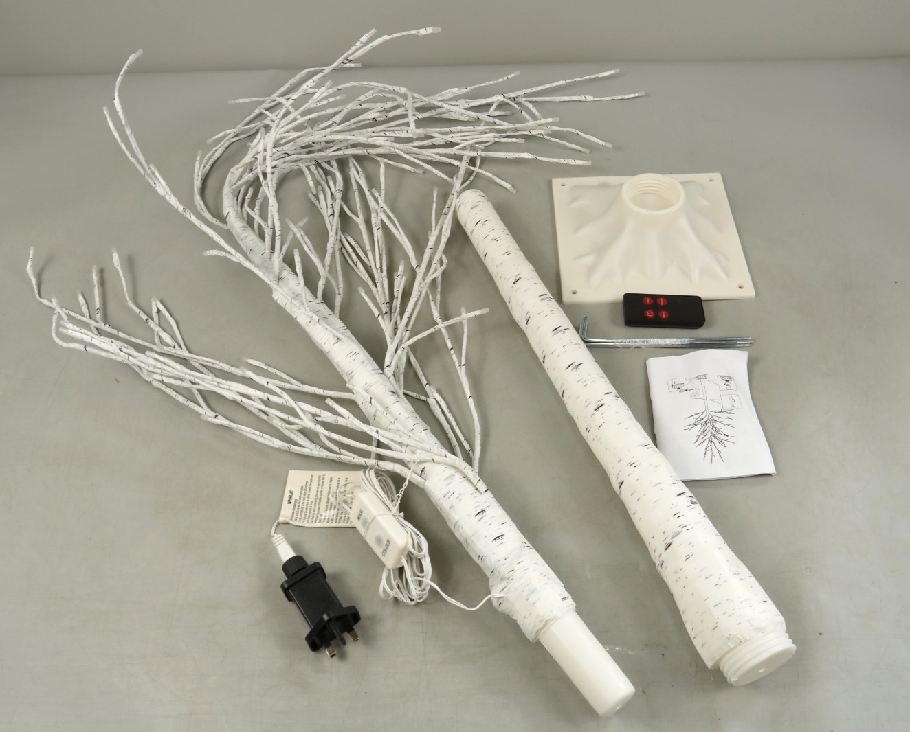 Artificial Lighted Birch Tree 6FT Colour Changing with LED Lights Timer White