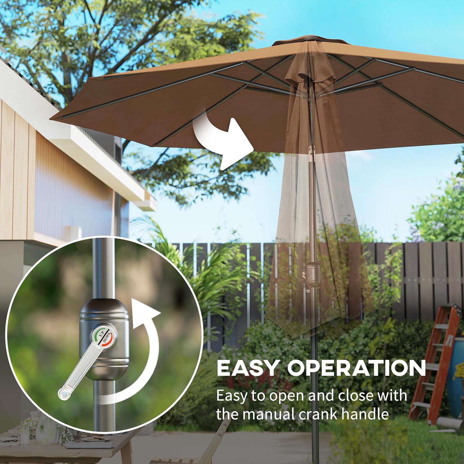 3m Garden Parasol Umbrella Outdoor Sun Shade Outsunny