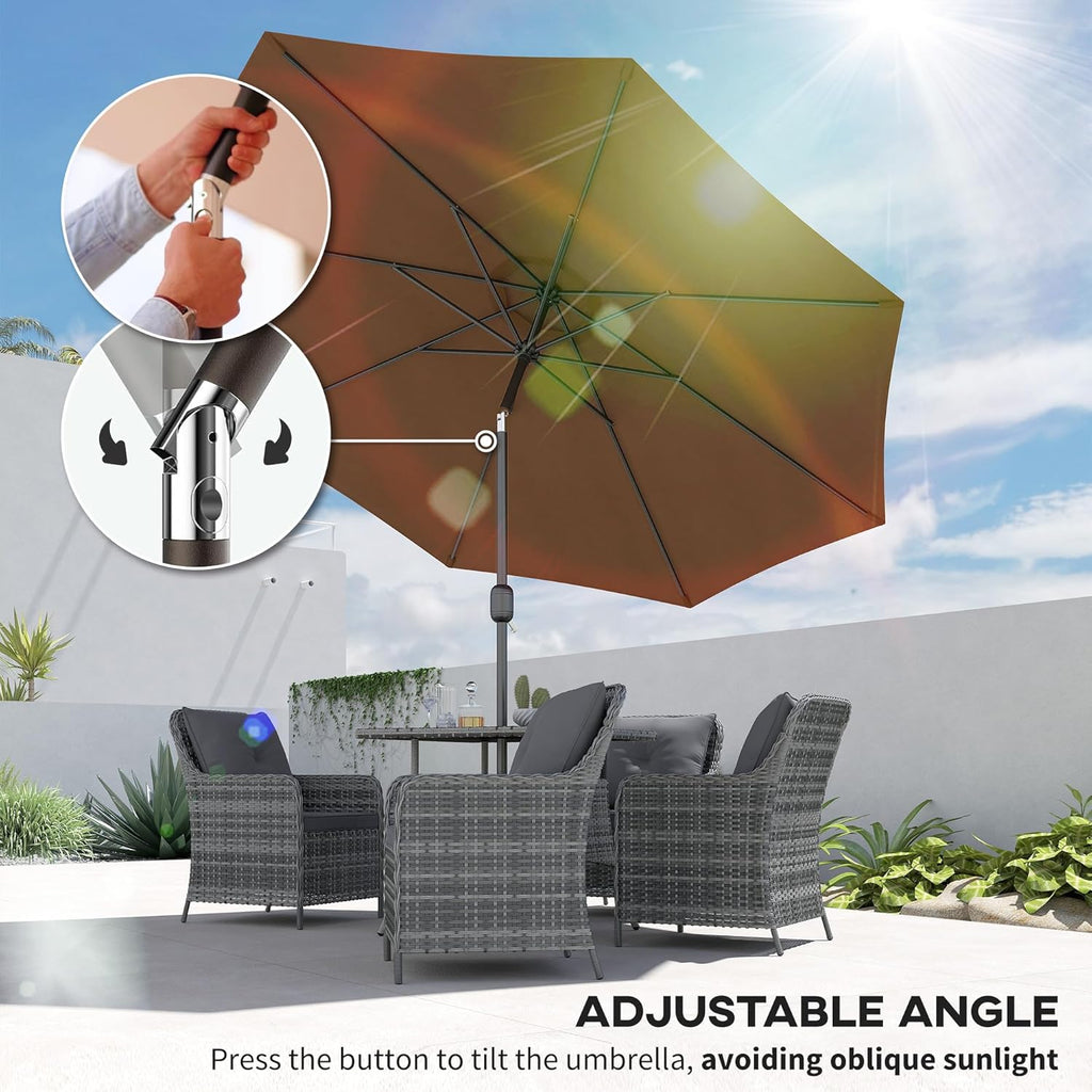 3m Garden Parasol Umbrella Outdoor Sun Shade Outsunny