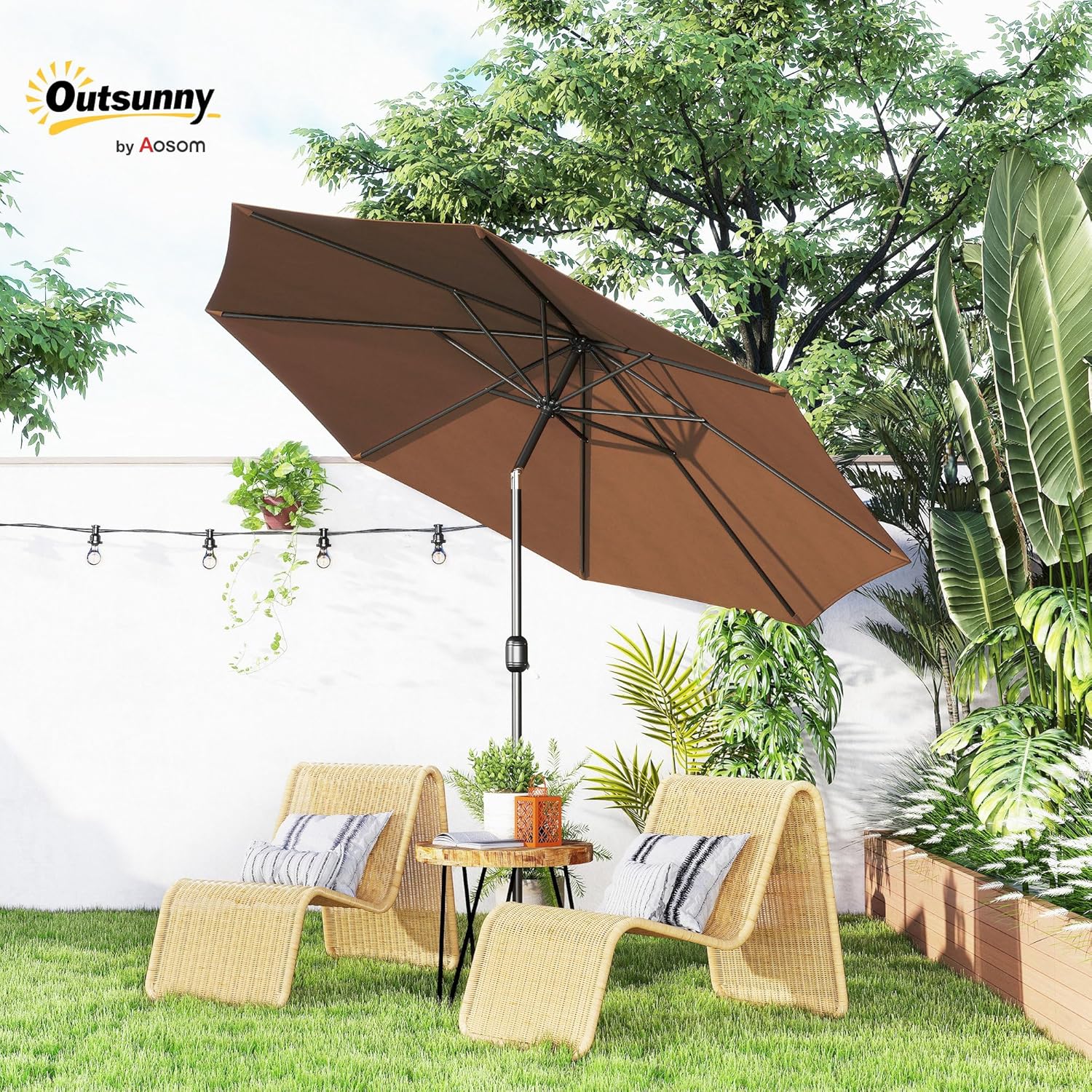3m Garden Parasol Umbrella Outdoor Sun Shade Outsunny