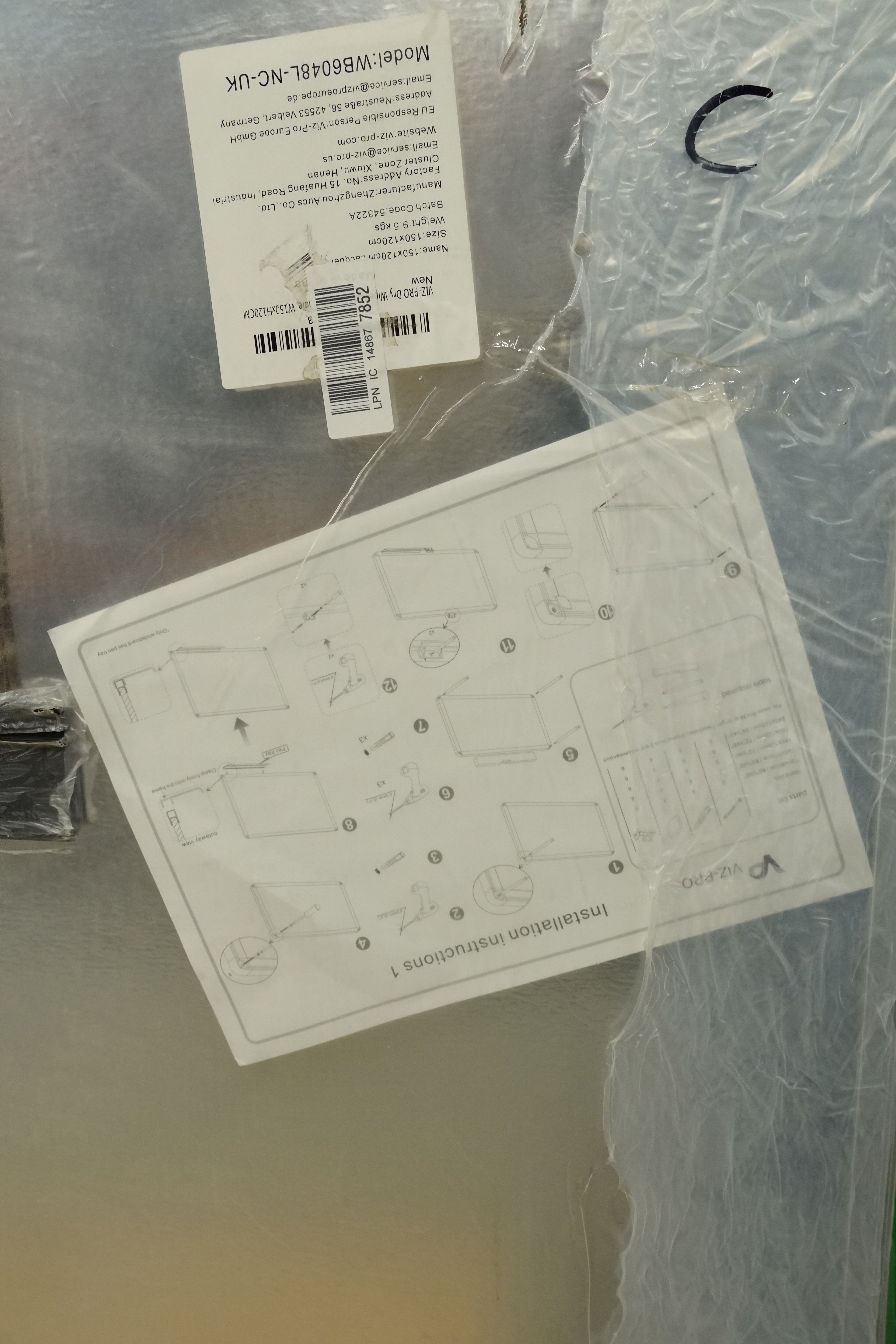 Dry Wipe Magnetic Whiteboard 150cm x 120cm Wall Mounted Board for School Office - COLLECTION ONLY