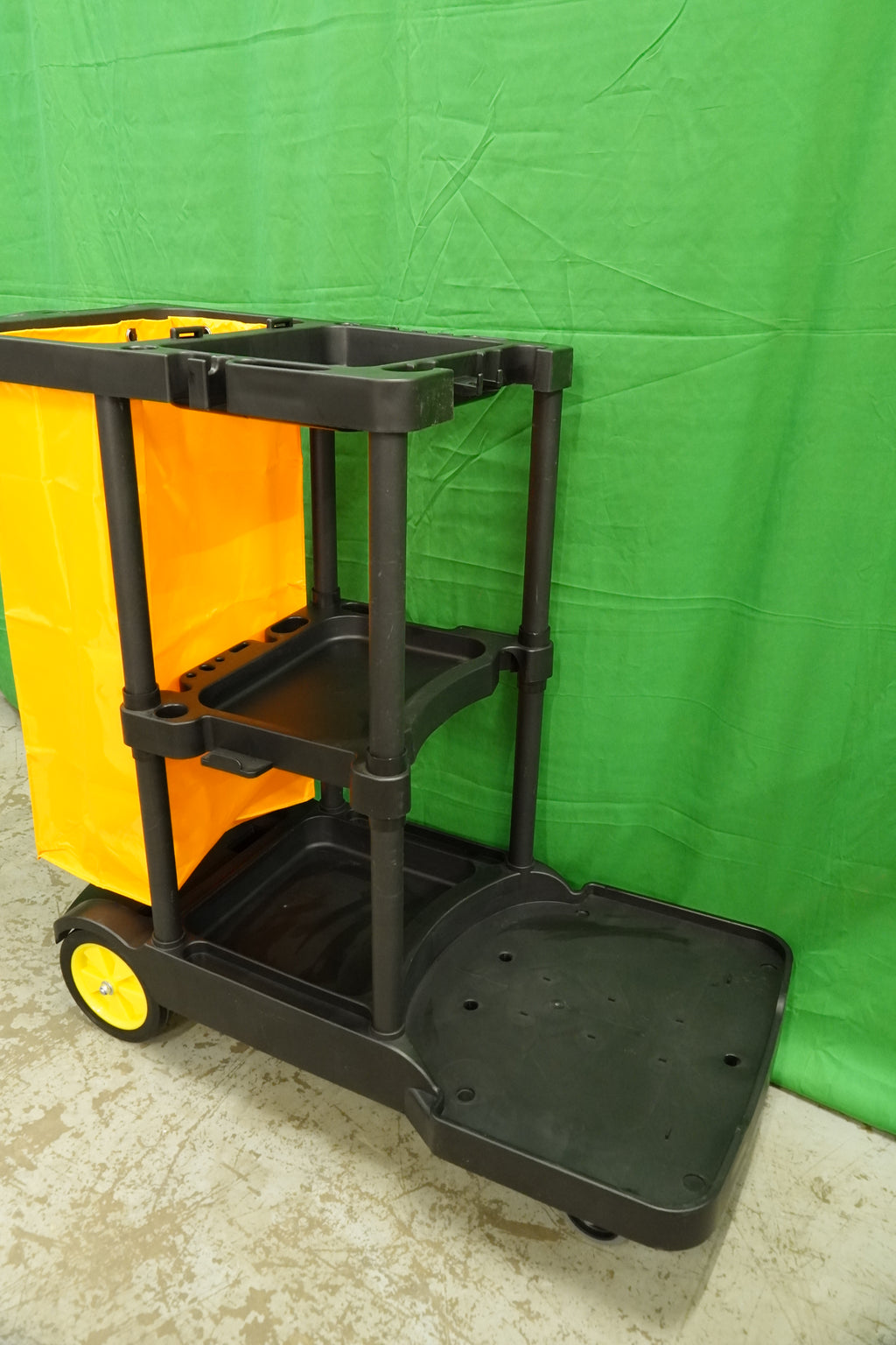 Commercial Cleaning Trolley on Wheels Cart Cleaning Heavy Duty Janitor Cart 3-Tier