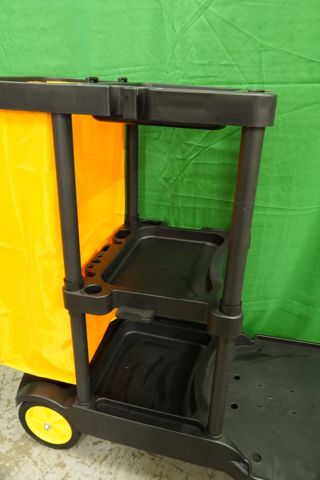 Commercial Cleaning Trolley on Wheels Cart Cleaning Heavy Duty Janitor Cart 3-Tier